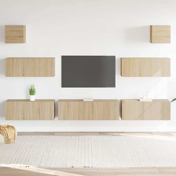 7dílný set TV skříněk dub sonoma kompozitní dřevo 3114544