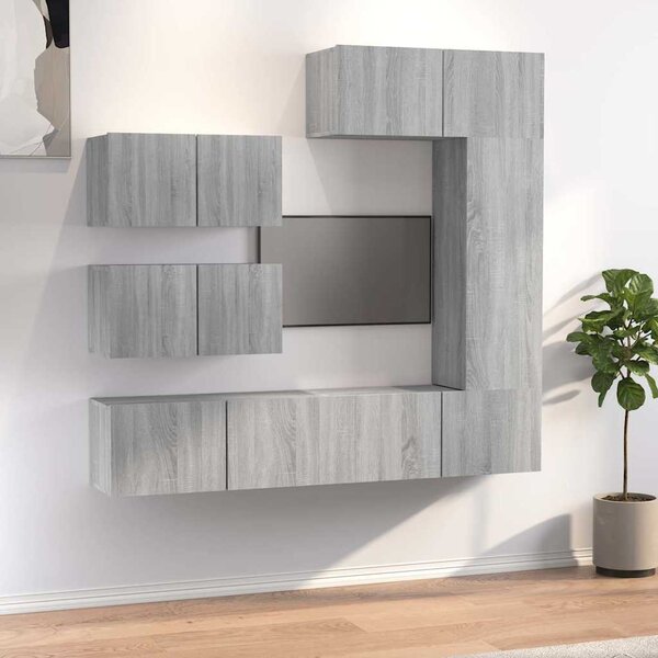 6dílný set TV skříněk šedý sonoma kompozitní dřevo 3114556