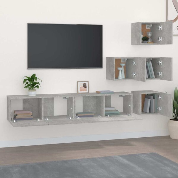 Nástěnná TV skříňka betonově šedá kompozitní dřevo 3114577
