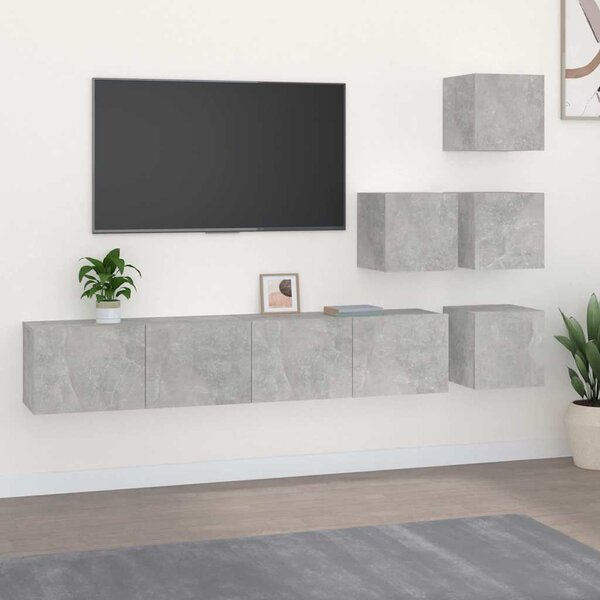 Nástěnná TV skříňka betonově šedá kompozitní dřevo 3114577