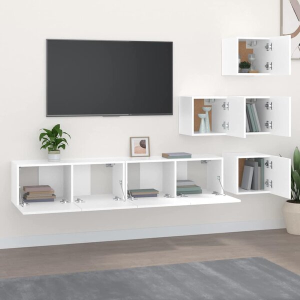 Nástěnná TV skříňka bílá kompozitní dřevo 3114574