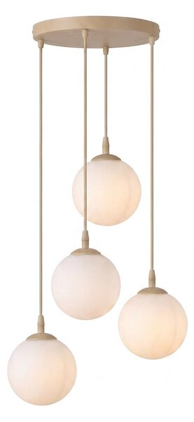 Závěsné svítidlo COSMO 4 PREM – moka, opálové sklo, 4× E14, šířka 40 cm