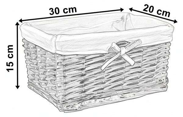 TZB Proutěný košík 30x20x15 - bílý