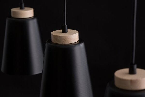 Závěsné svítidlo BOLERO 1 – černé, 1× E27, šířka 14 cm