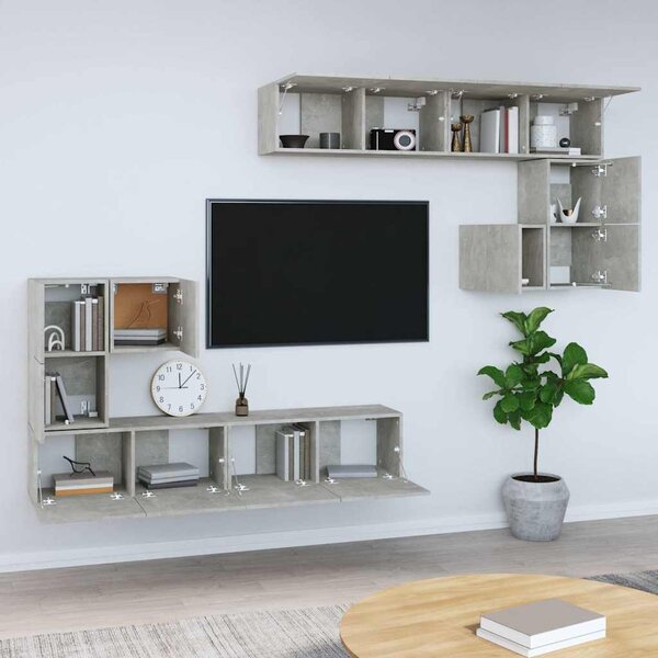 Nástěnná TV skříňka betonově šedá kompozitní dřevo 3114585