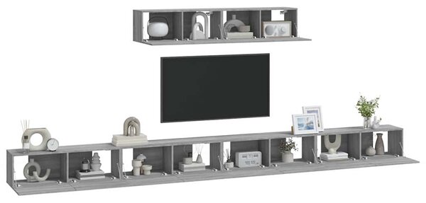 6dílný set TV skříněk šedý sonoma kompozitní dřevo 3114612