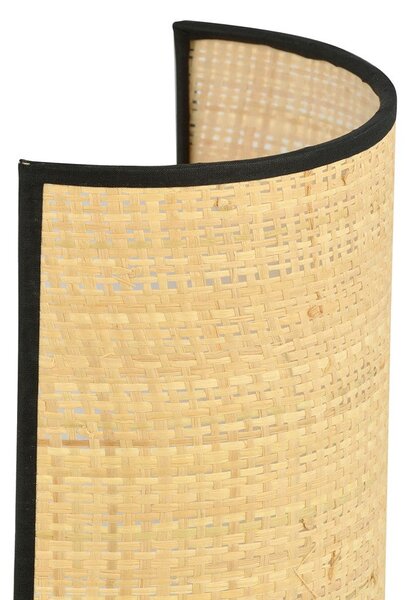 Nástěnné svítidlo ASTON K1 – černé, hnědé textilní stínidlo, 1× E14, šířka 18 cm
