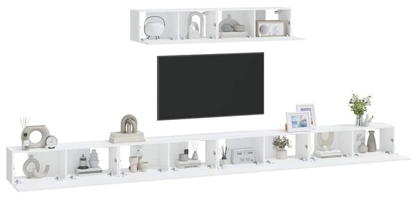 6dílný set TV skříněk bílý kompozitní dřevo 3114606