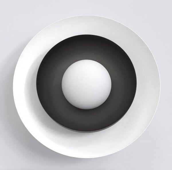 Nástěnné svítidlo POPPI K1 – bílé / černé, sklo, 1× G9, šířka 30 cm