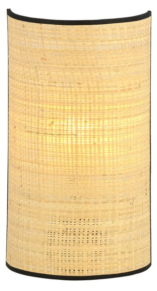 Nástěnné svítidlo ASTON K1 – černé, hnědé textilní stínidlo, 1× E14, šířka 18 cm
