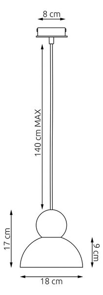 Závěsné svítidlo KAKI 1S – černé, 1× E27, šířka 18 cm