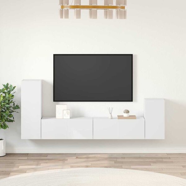 4dílný set TV skříněk bílý kompozitní dřevo 3114622