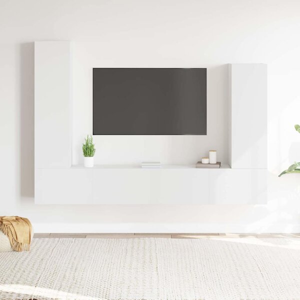 4dílný set TV skříněk bílý kompozitní dřevo 3114630