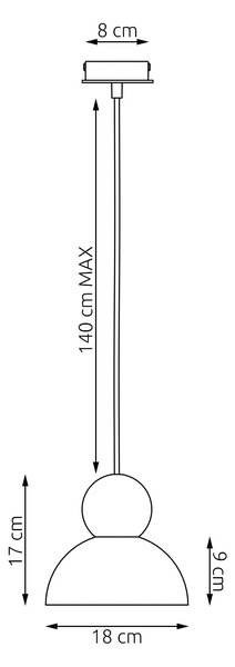 Závěsné svítidlo KAKI 1S – černé, 1× E27, šířka 18 cm