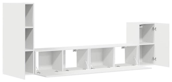 4dílný set TV skříněk bílý kompozitní dřevo 3114622
