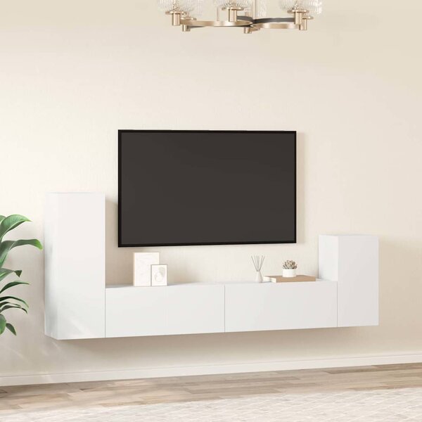 4dílný set TV skříněk bílý kompozitní dřevo 3114622
