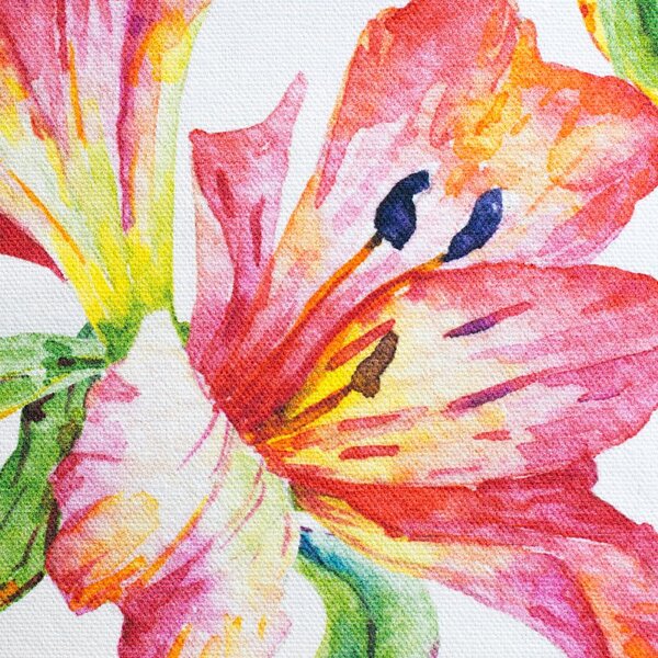 Povlak FLORA lilie červenozelená 45 x 45 cm