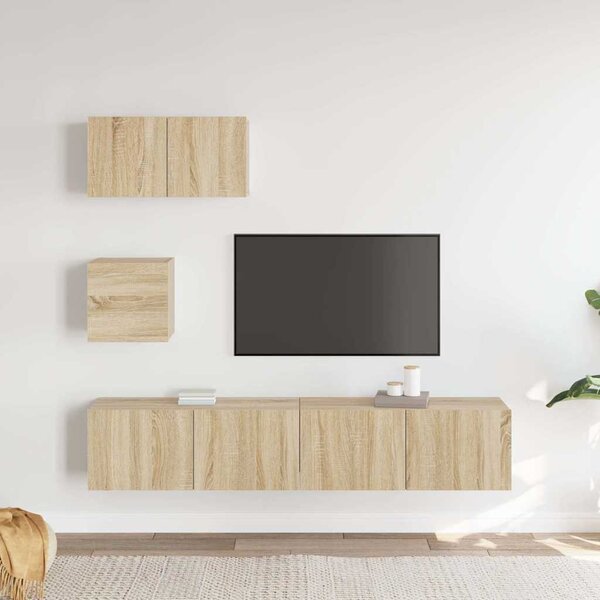4dílný set TV skříněk dub sonoma kompozitní dřevo 3114640