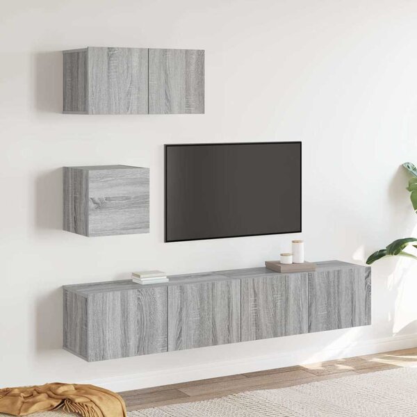 4dílný set TV skříněk šedý sonoma kompozitní dřevo 3114644