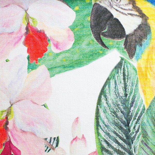 Povlak FLORA papoušci bílopestrá 45 x 45 cm