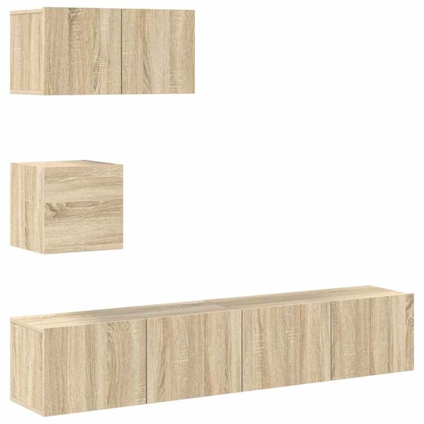 4dílný set TV skříněk dub sonoma kompozitní dřevo 3114640