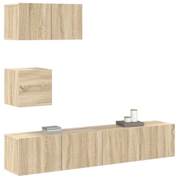 4dílný set TV skříněk dub sonoma kompozitní dřevo 3114640