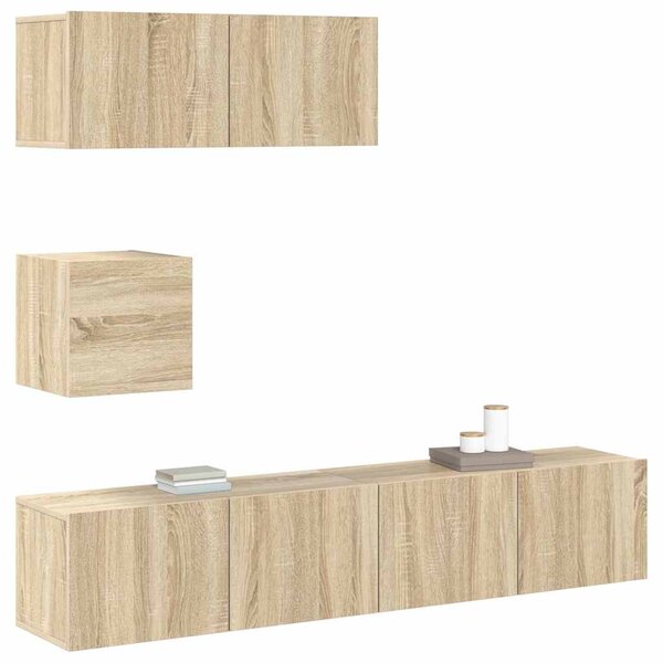 4dílný set TV skříněk dub sonoma kompozitní dřevo 3114648
