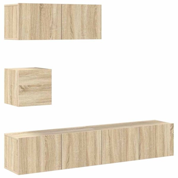 4dílný set TV skříněk dub sonoma kompozitní dřevo 3114648