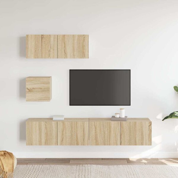 4dílný set TV skříněk dub sonoma kompozitní dřevo 3114648