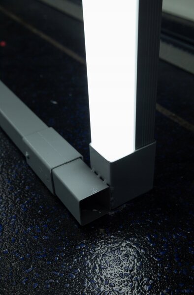 AG LED tunelová lampa do garáže, dílna, 192W, 6500K, detailní úprava, 525×400×261cm