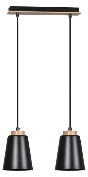 Závěsné svítidlo BOLERO 2 – černé, 2× E27, šířka 40 cm