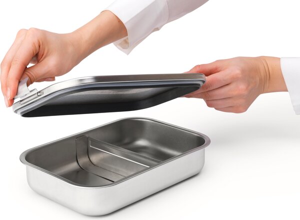 Brabantia 203800 Krabička na svačinu Make & Take s přihrádkami L matná ocel