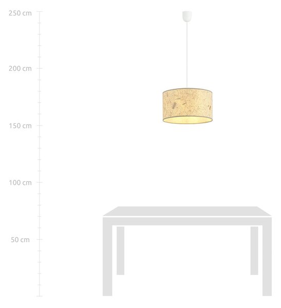 Závěsné svítidlo ASTON 1 – černé, hnědé textilní stínidlo, korkový detail, 1× E27
