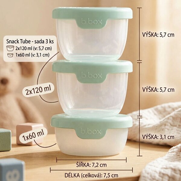 B.box Sada krabiček Snack tubs 3 ks Barva: růžová