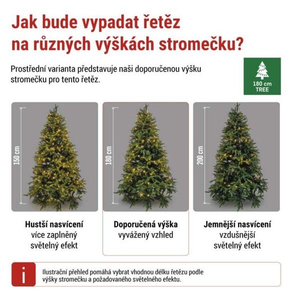EMOS LED vánoční řetěz, 18 m, venkovní i vnitřní, teplá bílá, programy, časovač