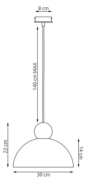 Závěsné svítidlo KAKI 1M – černé, 1× E27, šířka 30 cm