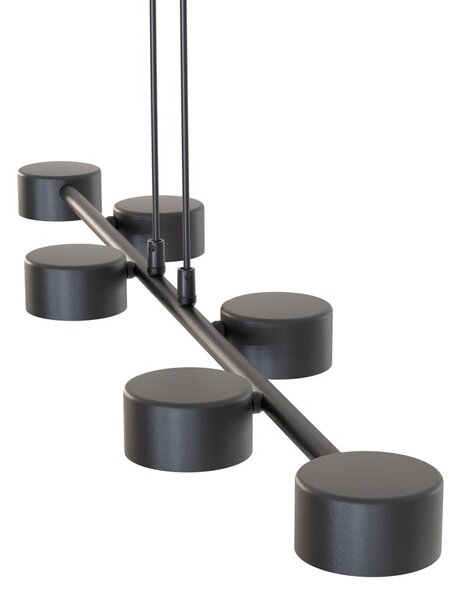 Závěsné svítidlo MEGARA 6 – černé, 6× GX53, šířka 80 cm