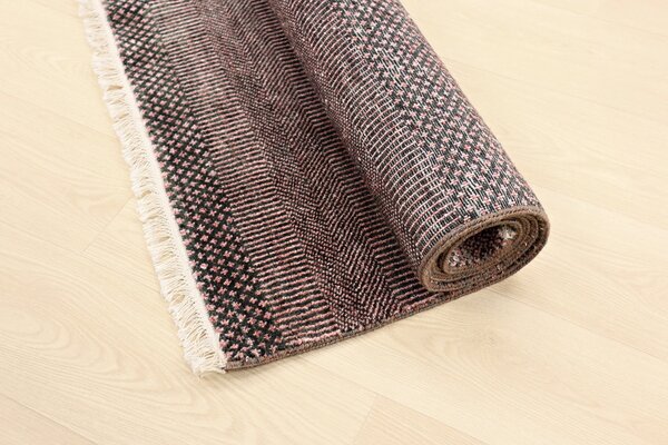 Diamond Carpets India, Ručně vázaný kusový koberec Diamond DC-MCN Black/rust, 120x170, červená, chodba / předsíň