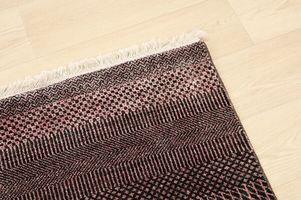 Diamond Carpets India, Ručně vázaný kusový koberec Diamond DC-MCN Black/rust, 120x170, červená, chodba / předsíň