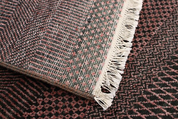 Diamond Carpets India, Ručně vázaný kusový koberec Diamond DC-MCN Black/rust, 120x170, červená, chodba / předsíň