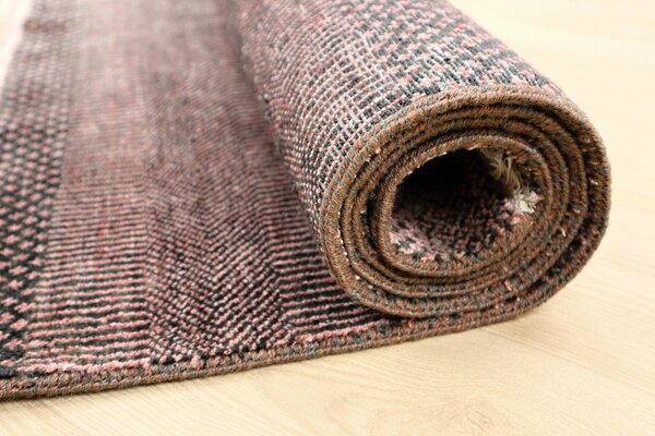 Diamond Carpets India, Ručně vázaný kusový koberec Diamond DC-MCN Black/rust, 120x170, červená, chodba / předsíň