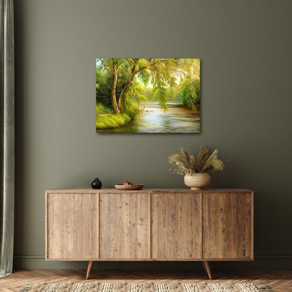Obraz - Vrba u jezera, olejomalba (70x50 cm)