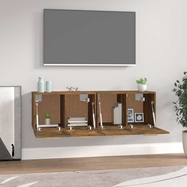 Nástěnné skříňky 2 ks kouřový dub 60 x 36,5 x 35 cm kompozit 3115633