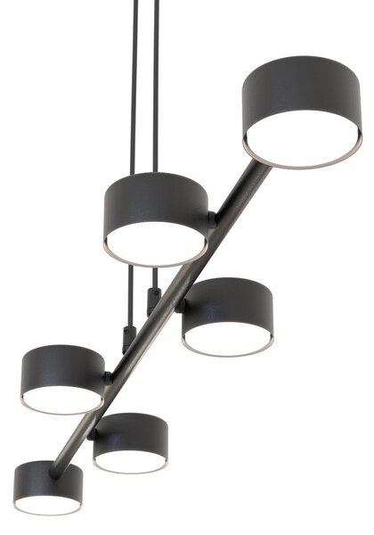 Závěsné svítidlo MEGARA 6 – černé, 6× GX53, šířka 80 cm
