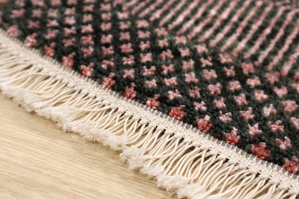 Diamond Carpets India, Ručně vázaný kusový koberec Diamond DC-MCN Black/rust, 120x170, červená, chodba / předsíň