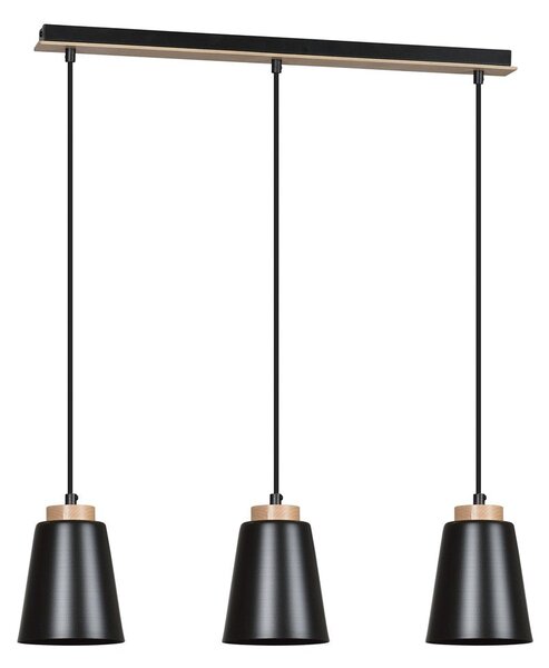Závěsné svítidlo BOLERO 3 – černé, 3× E27, šířka 66 cm