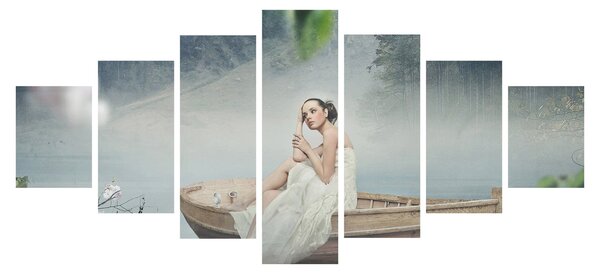 Obraz - Žena na loďce (210x100 cm)