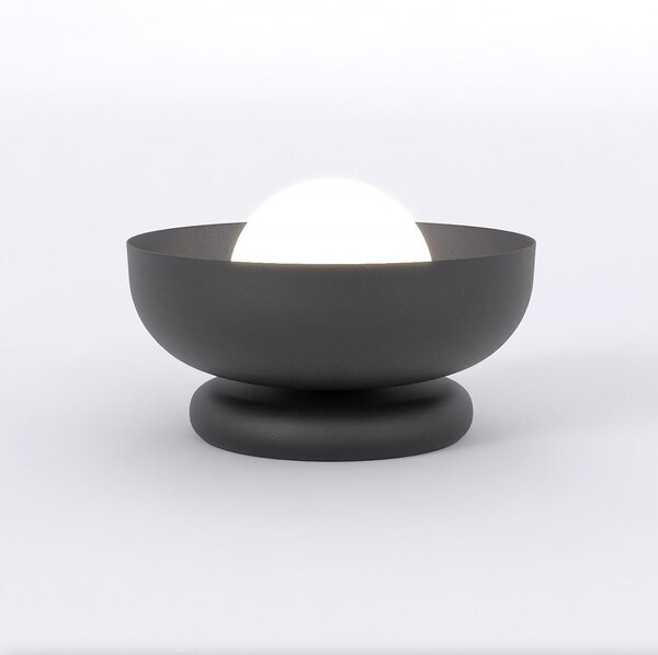 Stolní lampa OZZY LN1 – černá, bílé sklo, 1× G9, šířka 18 cm
