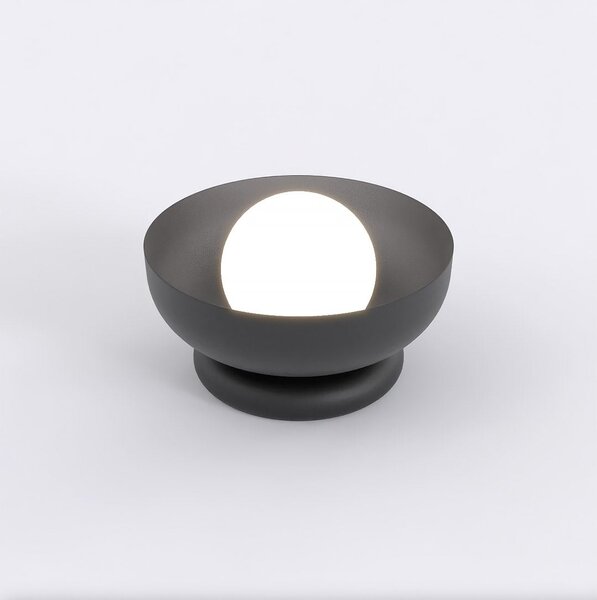 Stolní lampa OZZY LN1 – černá, bílé sklo, 1× G9, šířka 18 cm