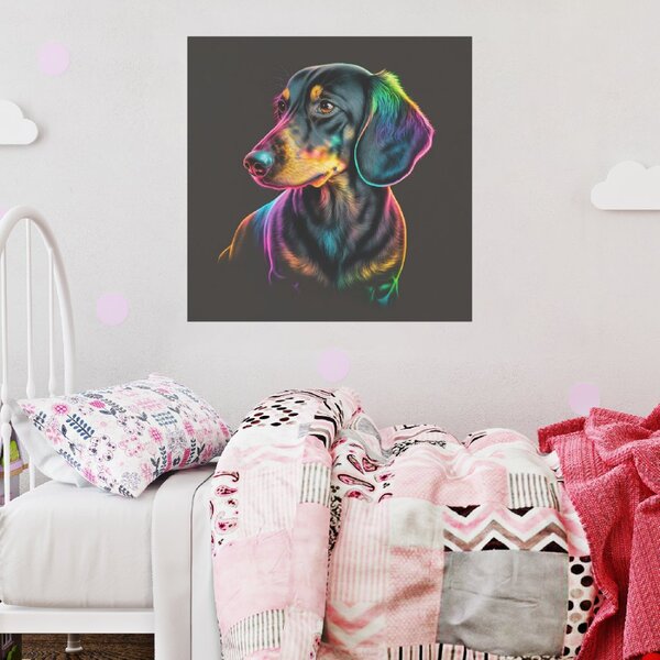 FeelHappy Plakát - Pes, Barevný jezevčík Velikost plakátu: 120 x 120 cm